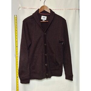 Old Navy Women's Cardigan Sweater Shawl Collar Button Front Heathered Burgundy‎